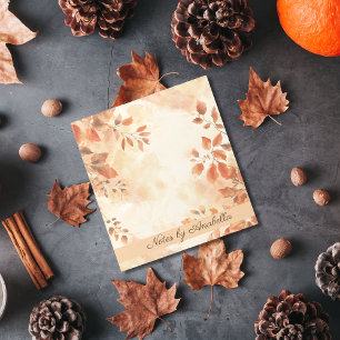 Boho maple orange Autumn leaves custom Notepad