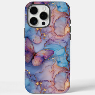 Boho Marble Butterfly iPhone 16 Pro Max Case