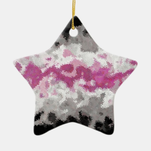 Boho Marbled Abstract Librafeminine Pride Flag Ceramic Ornament (Front)