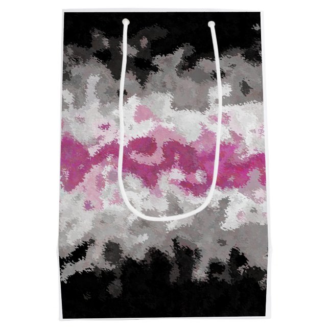 Boho Marbled Abstract Librafeminine Pride Flag Medium Gift Bag (Back)