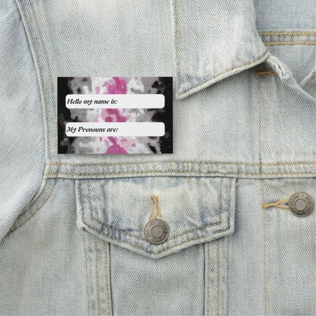 Boho Marbled Customizable Librafeminine Pride Flag Name Tag (In Situ)