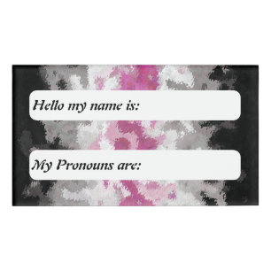 Boho Marbled Customizable Librafeminine Pride Flag Name Tag