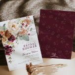 Boho Maroon Burnt Orange Floral Bridal Shower Invitation<br><div class="desc">These mesmerizing botanical floral invites are the perfect touch to your flower / garden-themed bridal shower. Personalize the invite with your details and if you want to further re-arrange the style and placement of the text,  please press the "Click to customize further" button.</div>