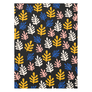 Boho Matisse Botanical Shapes in Black Pink Blue   Tablecloth