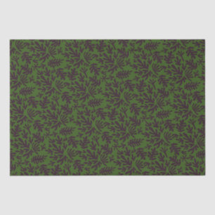 Boho Matisse Botanical Shapes Pattern Black Green Tissue Paper