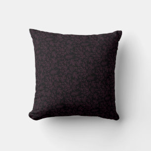 Boho Matisse Botanical Shapes Pattern Black Grey Throw Pillow