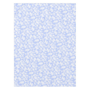 Boho Matisse Botanical Shapes Pattern Blue White Tablecloth