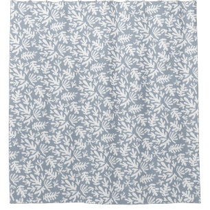 Boho Matisse Botanical Shapes Pattern Duck Blue