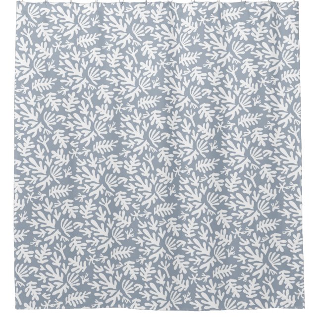 Boho Matisse Botanical Shapes Pattern Duck Blue (Front)