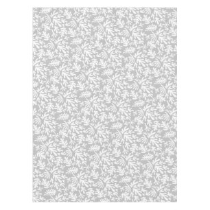 Boho Matisse Botanical Shapes Pattern Grey White Tablecloth
