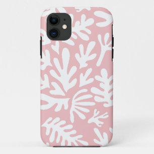 Boho Matisse Botanical Shapes Pattern Pink iPhone 11 Case