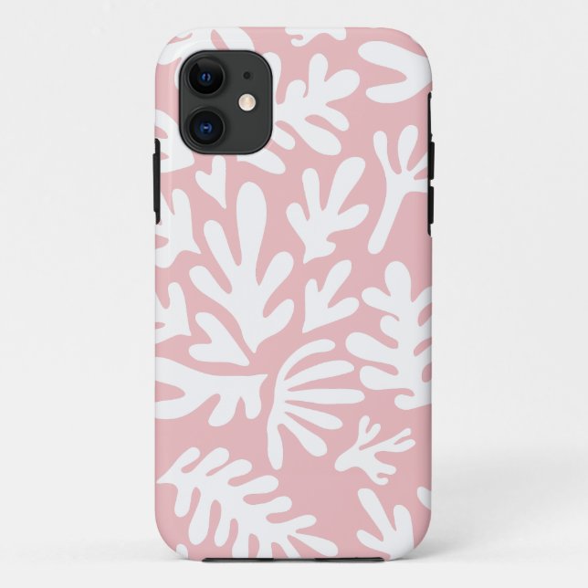Boho Matisse Botanical Shapes Pattern Pink Case-Mate iPhone Case (Back)
