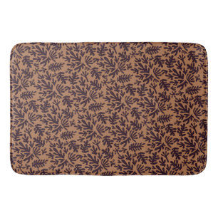 Boho Matisse Botanical Shapes Pattern Terracotta Bath Mat