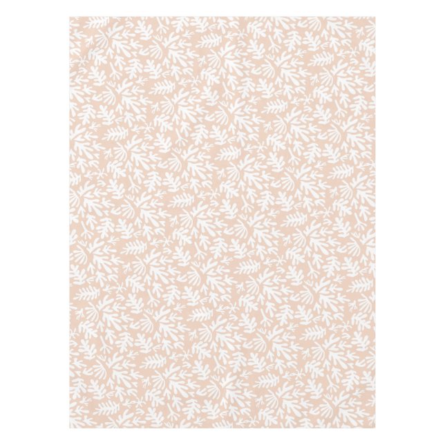 Boho Matisse Botanical Shapes Pattern Terracotta Tablecloth (Front)