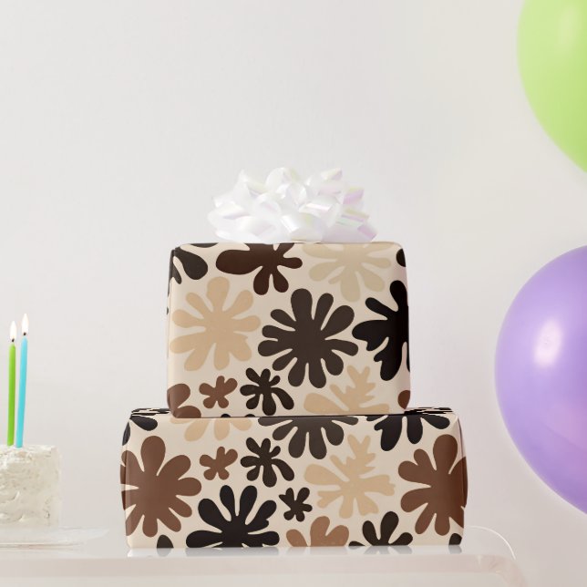 Boho Matisse Flower Pattern  Wrapping Paper (Party Gifts)