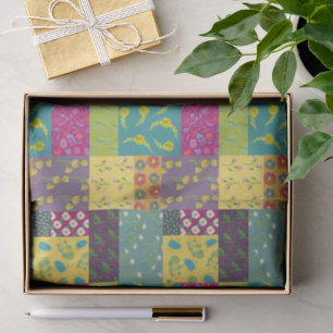 Boho Maximalist Patchwork Quilt Pretty Floral Tissue Paper