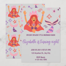 Boho Mermaid Birthday Invitation