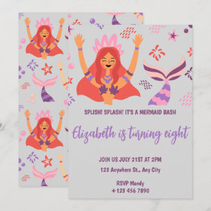 Boho Mermaid Birthday Invitation