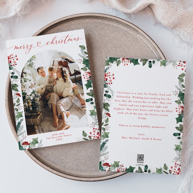 Boho Merry Christmas Photo Arch  Holiday Card (Creator Uploaded)