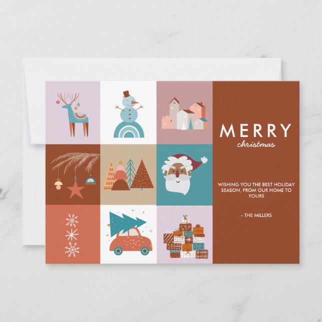 BOHO MERRY NOËL | Carte de voeux saisonnière (Devant)