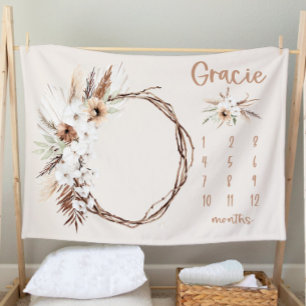 Boho Milestone Blanket Girl - Month Blanket-Person