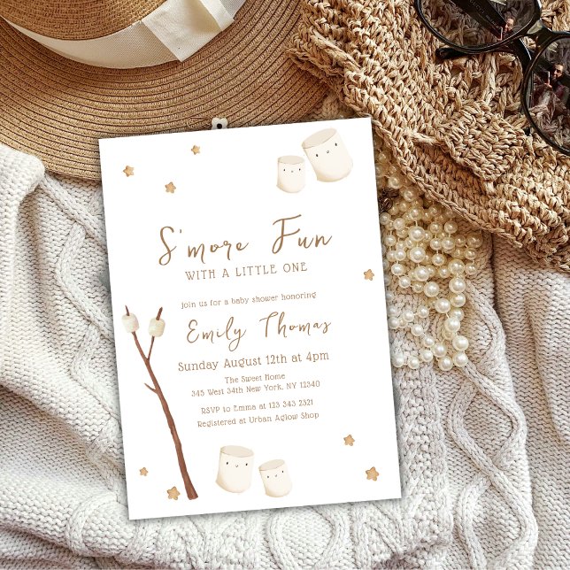 Boho Mimimalist S'more Fun Stars Baby Shower Invitation (Boho Mimimalist S'more Fun Stars Baby Shower Invitation)