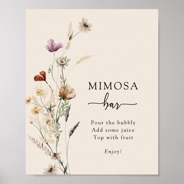 Boho Mimosa Bar Poster (Front)