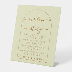 Boho Minimal Our Love Story Pedestal Sign
