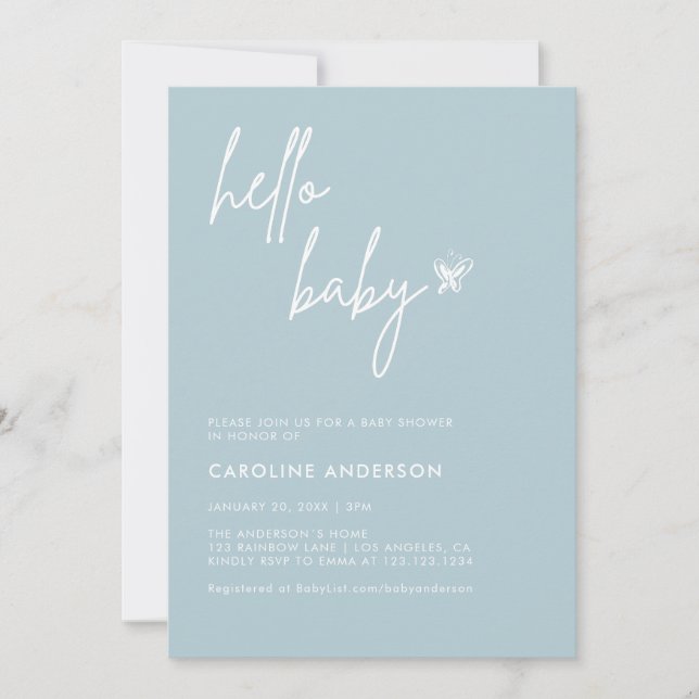 Boho Minimalist Baby Shower Gender Neutral Invitation (Front)