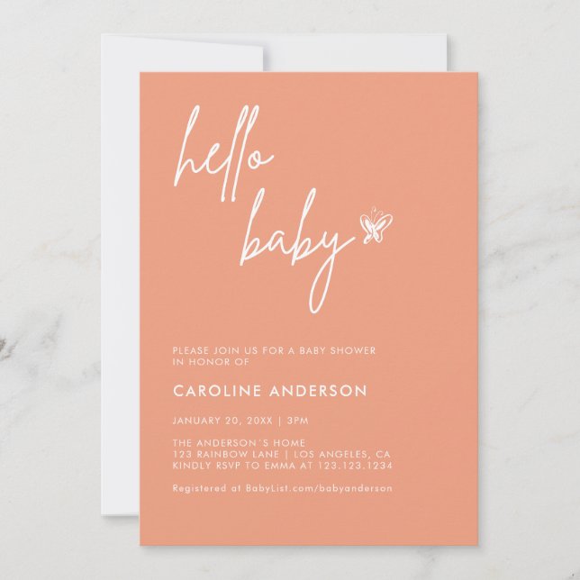 Boho Minimalist Baby Shower Gender Neutral Invitation (Front)