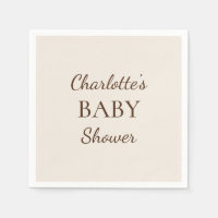 Boho Minimalist Baby Shower Napkins