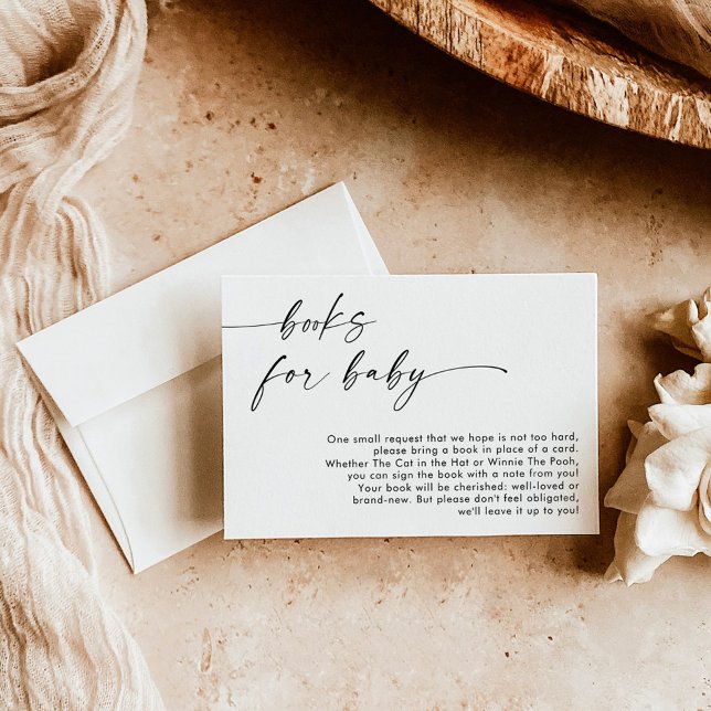 Boho Minimalist Books for Baby Request Card (Creator Uploaded)