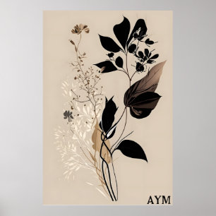 Boho Minimalist Botanical Poster