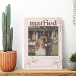 Boho Minimalist Botanical Terracotta Wedding Photo Wooden Box Sign<br><div class="desc">Featuring minimalist floral line art framing your favourite photo. Add your own photos and text for a beautiful, unique gift. A special way to honour your relationship! Always a hit, no matter the recipient. Shop today for that extra special gift! We can make you an expertly personalized gift that is...</div>