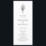 Boho Minimalist Botanicals Black and White Wedding Program<br><div class="desc">Share the wedding details with your family and friends with this customizable wedding programs. It features a minimalist floral bouquet line art. Personalize by adding your details. These black and white floral wedding programs are perfect for any wedding theme or season.</div>