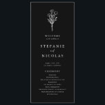 Boho Minimalist Botanicals Black Wedding Program<br><div class="desc">Share the wedding details with your family and friends with this customizable wedding programs. It features a minimalist floral bouquet line art. Personalize by adding your details. These black and white floral wedding programs are perfect for any wedding theme or season.</div>