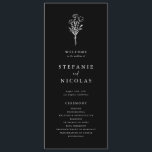 Boho Minimalist Botanicals Black Wedding Program<br><div class="desc">Share the wedding details with your family and friends with this customizable wedding programs. It features a minimalist floral bouquet line art. Personalize by adding your details. These black and white floral wedding programs are perfect for any wedding theme or season.</div>