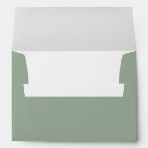 Boho Minimalist Botanicals Sage Green Wedding Envelope
