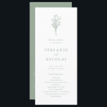 Boho Minimalist Botanicals Sage Green Wedding Program<br><div class="desc">Share the wedding details with your family and friends with this customizable wedding programs. It features a minimalist floral bouquet line art. Personalize by adding your details. These sage green and white floral wedding programs are perfect for any wedding theme or season.</div>