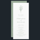 Boho Minimalist Botanicals Sage Green Wedding Program<br><div class="desc">Share the wedding details with your family and friends with this customizable wedding programs. It features a minimalist floral bouquet line art. Personalize by adding your details. These sage green and white floral wedding programs are perfect for any wedding theme or season.</div>