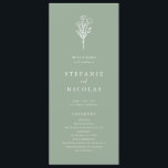 Boho Minimalist Botanicals Sage Green Wedding Program<br><div class="desc">Share the wedding details with your family and friends with this customizable wedding programs. It features a minimalist floral bouquet line art. Personalize by adding your details. These sage green and white floral wedding programs are perfect for any wedding theme or season.</div>