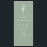 Boho Minimalist Botanicals Sage Green Wedding Program<br><div class="desc">Share the wedding details with your family and friends with this customizable wedding programs. It features a minimalist floral bouquet line art. Personalize by adding your details. These sage green and white floral wedding programs are perfect for any wedding theme or season.</div>