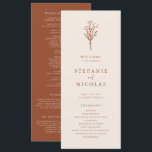 Boho Minimalist Botanicals Terracotta Wedding Program<br><div class="desc">Share the wedding details with your family and friends with this customizable wedding programs. It features a minimalist floral bouquet line art. Personalize by adding your details. These terracotta floral wedding programs are perfect for any wedding theme or season.</div>