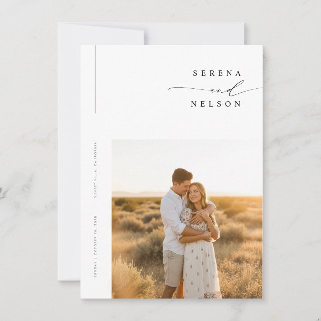 Boho Minimalist Budget Wedding Invitation (Front)