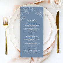 Boho Minimalist Dusty Blue Wedding Dinner