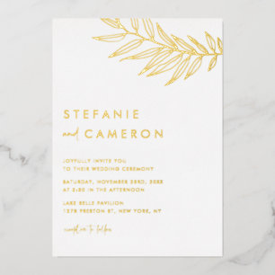Boho Minimalist Foliage Leaf Wedding