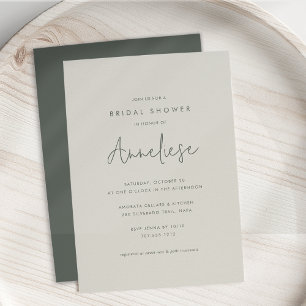 Boho Minimalist Handwritten Script Bridal Shower Invitation