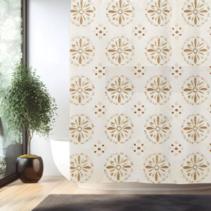 Boho Minimalist Mandala Shower Curtain