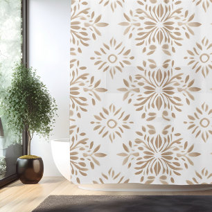 Boho Minimalist Mandala Shower Curtain