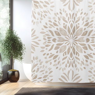 Boho Minimalist Mandala Shower Curtain